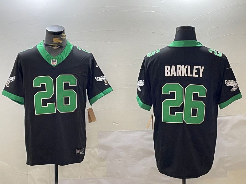 Men Philadelphia Eagles #26 Barkley Black three generations 2024 Nike Limited NFL Jersey style 1->philadelphia eagles->NFL Jersey